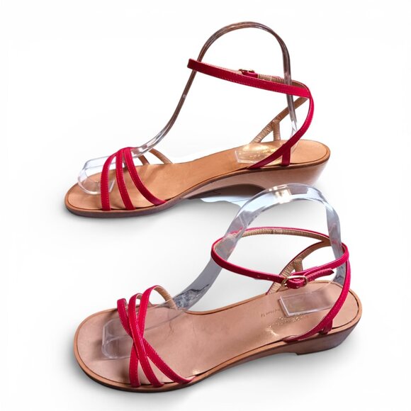 Browns Made in Italy Red Strappy Sandals - Size 38 (US 7.5/8) - With Box - Picture 11 of 13